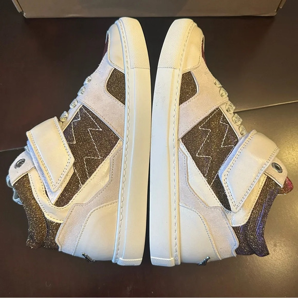 NIB Zadig & Voltaire ✨Mid Flash Sparkle Gold Size 38 Multicolor US 7 - Picture 4 of 12